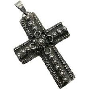CROSS Pendant pewter lead free New vintage handmade artisan Christ faith goth